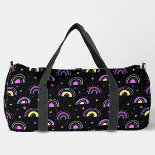 Rainbows, Stars and Hearts Pattern Duffle Bag