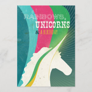 Rainbows, Unicorn and a Birthday! Invitation
