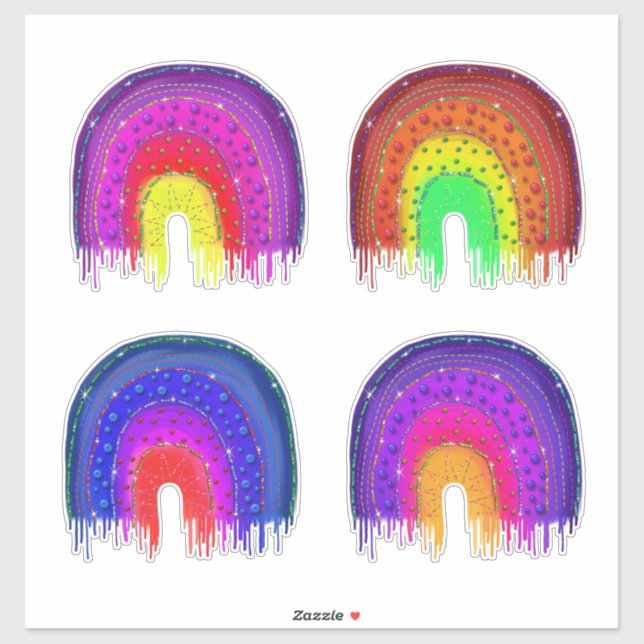 Rainbows With Beads and Stitches Set (Sheet)