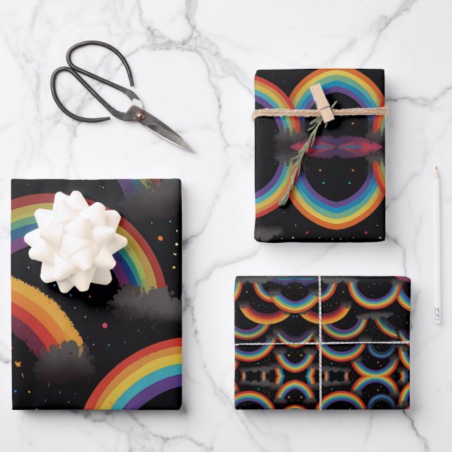 Rainbows Wrapping Paper Sheets  (Front)