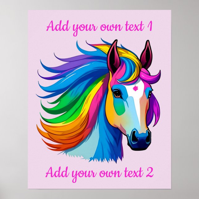 Raindbow Horse Custiomizable Poster (Front)