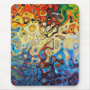 raindow colours abstract art paint mouse mat