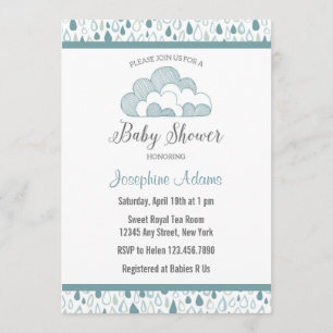 Raindrop Baby Shower Invitation