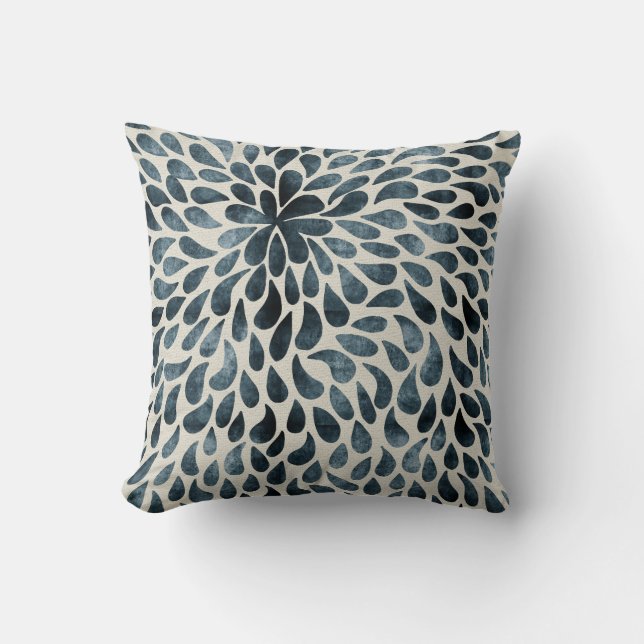 Raindrop Fractal Patterns in Nature Rain Art Patte Cushion (Front)
