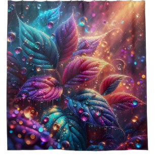“Raindrop-Kissed Floral Elegance Art” Shower Curtain