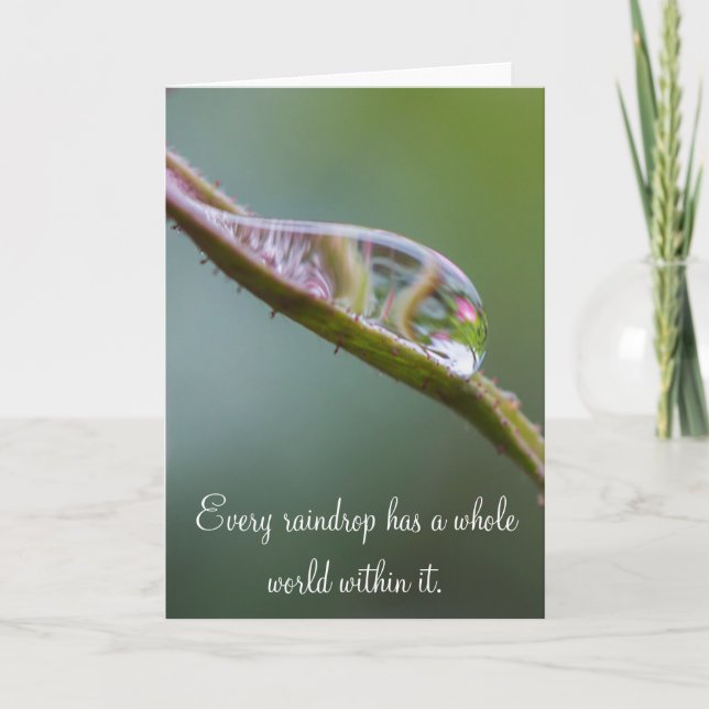 Raindrop Photo Reflection Greeting Card Blank (Front)