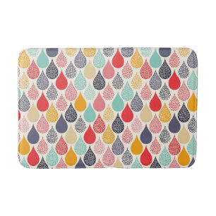 Raindrop Pop Art Dot Pattern Bath Mat