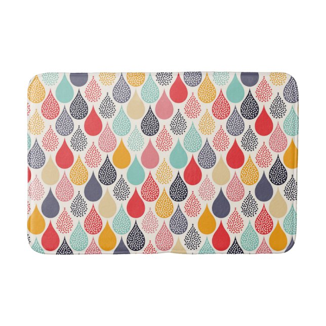 Raindrop Pop Art Dot Pattern Bath Mat (Front)