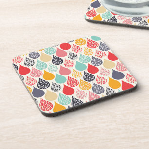 Raindrop Pop Art Dot Pattern Coaster