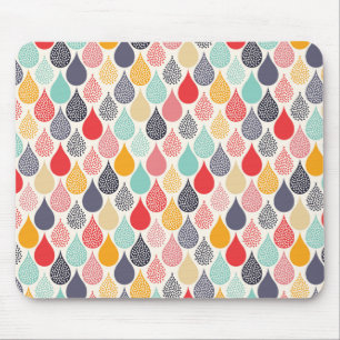 Raindrop Pop Art Dot Pattern Mouse Mat