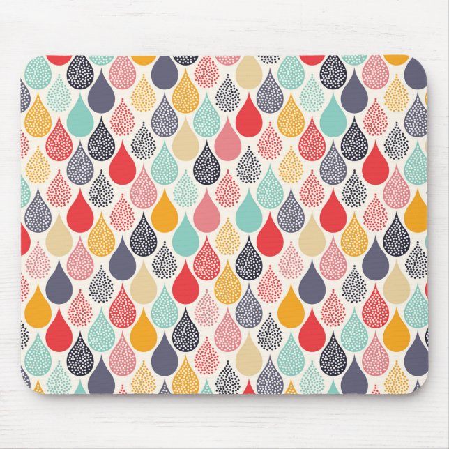 Raindrop Pop Art Dot Pattern Mouse Mat (Front)