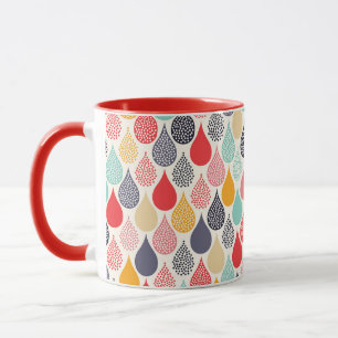 Raindrop Pop Art Dot Pattern Mug