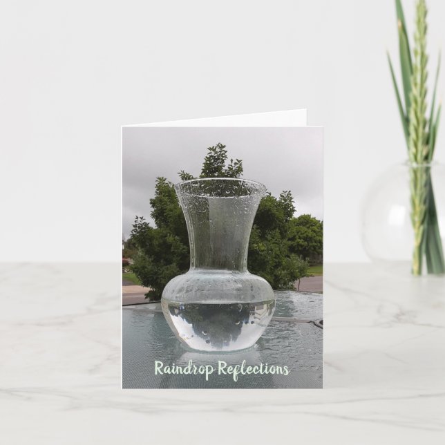 Raindrop Reflections in Glass Greeting Card (Front)