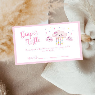 Raindrop Sweetheart Diaper Raffle Baby Shower Enclosure Card