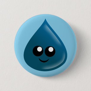 Raindrop, Water drop, Tear drop 6 Cm Round Badge