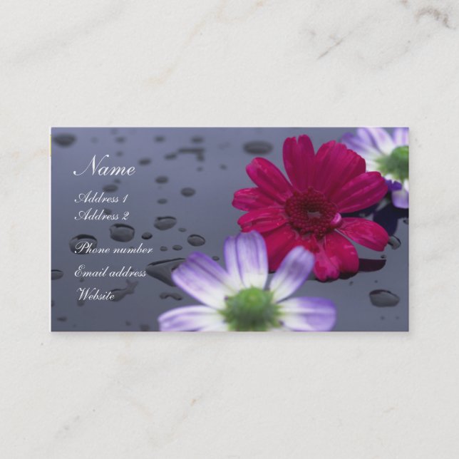 Raindrops and Flowers Profile Card (Front)