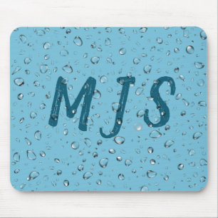 Raindrops And Monogram Mouse Mat