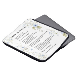 Raindrops are falling poem poetry laptop sleeve