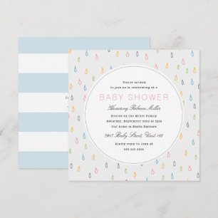 Raindrops Baby Shower Invitation