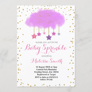 Raindrops Baby Sprinkle Invitation card