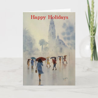 RAINDROPS, BALBOA PARK, SAN DIEGOCALIFORNIA HOLIDAY CARD