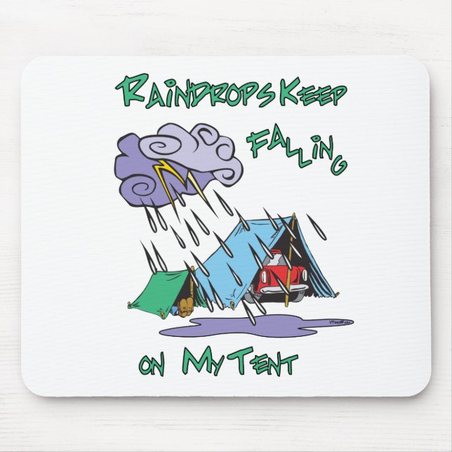 Raindrops Camping Mouse Mat (Front)