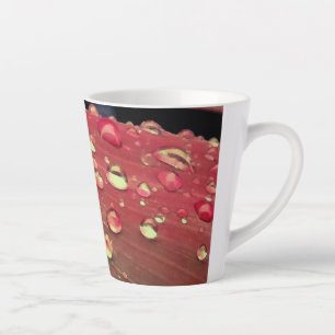 Raindrops Closeup, Spacey Cherry Red Latte Mug