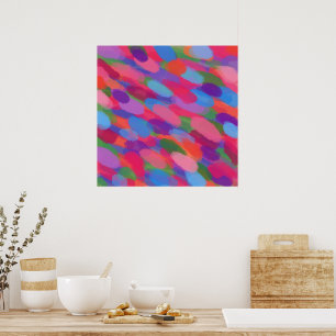 Raindrops Colourful Abstract Painting Poster Print