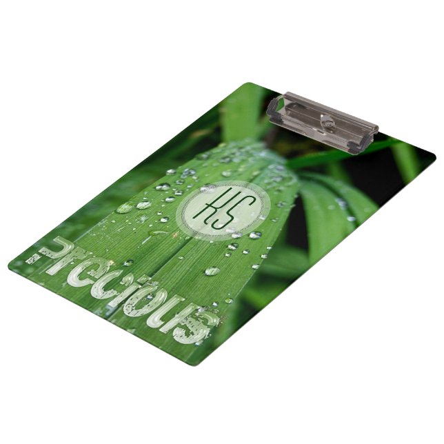 Raindrops Green Grass Business Clipboard (Angled)