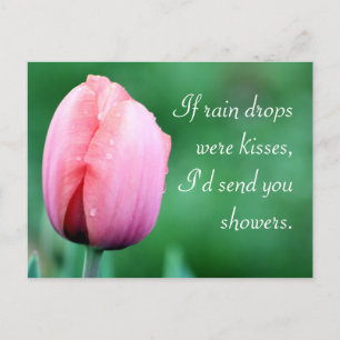 Raindrops & Kisses Tulip Photography Postcard