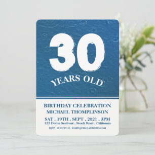 Raindrops, Modern Birthday Invitation
