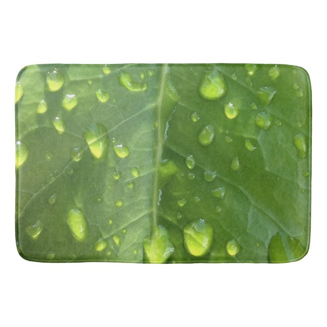 Raindrops on a Leaf Bath Mat (Front)