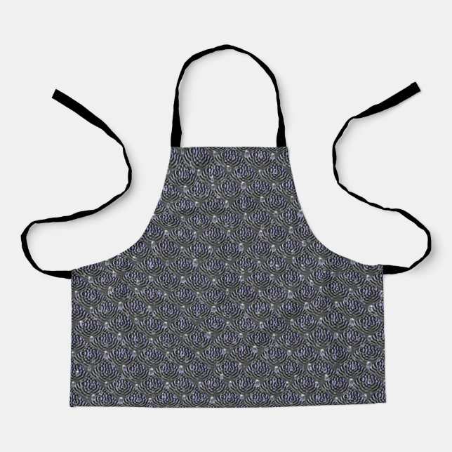 Raindrops on blue grey Metal Apron (Front)