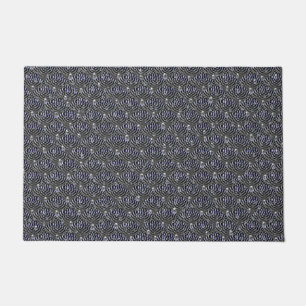 Raindrops on blue grey Metal Doormat