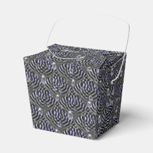 Raindrops on blue grey Metal Favour Box