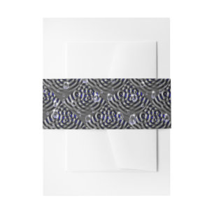 Raindrops on blue grey Metal Invitation Belly Band