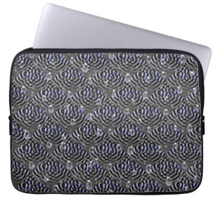 Raindrops on blue grey Metal Laptop Sleeve