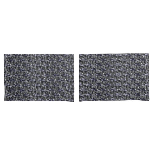 Raindrops on blue grey Metal Pillowcase (Front-Set)
