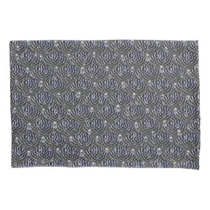 Raindrops on blue grey Metal Pillowcase