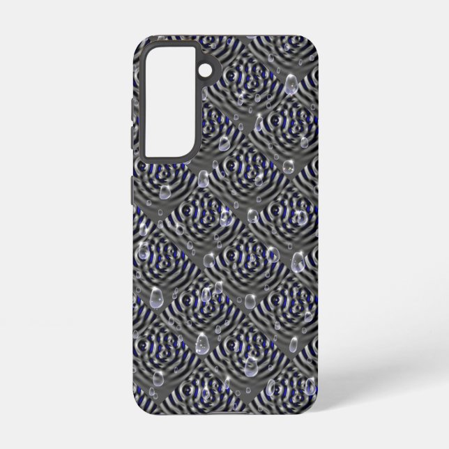Raindrops on blue grey Metal Samsung Galaxy S21 Case (Back)
