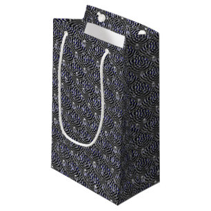 Raindrops on blue grey Metal Small Gift Bag