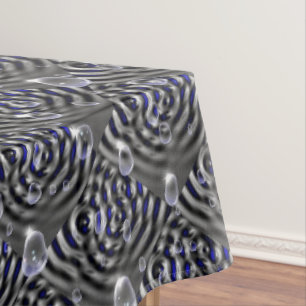 Raindrops on blue grey Metal Tablecloth