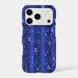 Raindrops on blue Metal