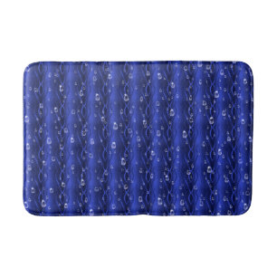 Raindrops on blue Metal Bath Mat