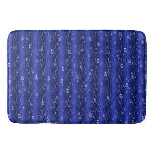 Raindrops on blue Metal Bath Mat