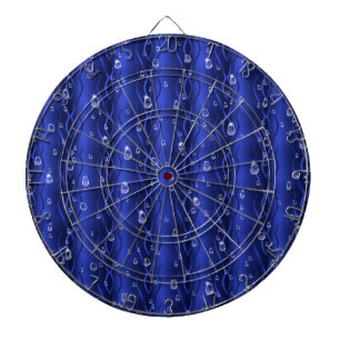 Raindrops on blue Metal Dartboard