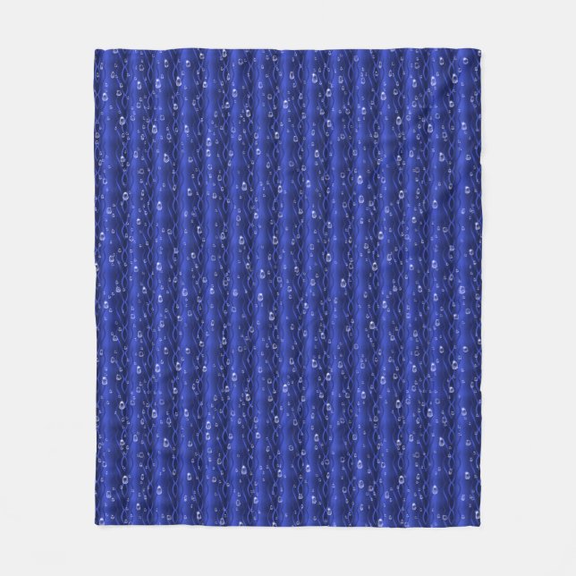 Raindrops on blue Metal Fleece Blanket (Front)