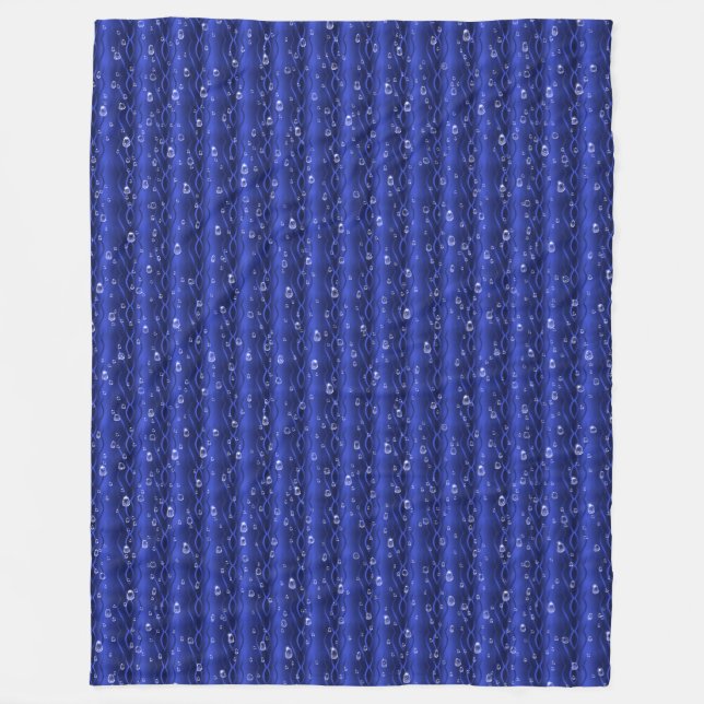 Raindrops on blue Metal Fleece Blanket (Front)