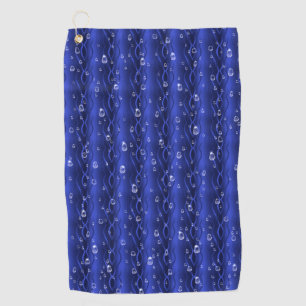 Raindrops on blue Metal Golf Towel