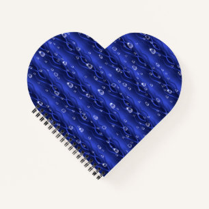 Raindrops on blue Metal Notebook